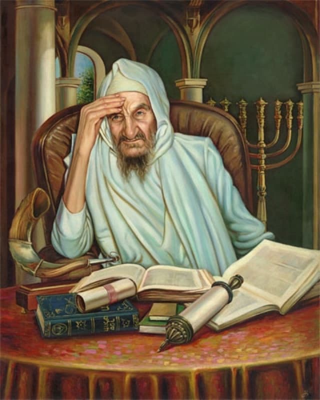 Portrait peint de Rabbi Israël Abehassera, dit Baba Salé